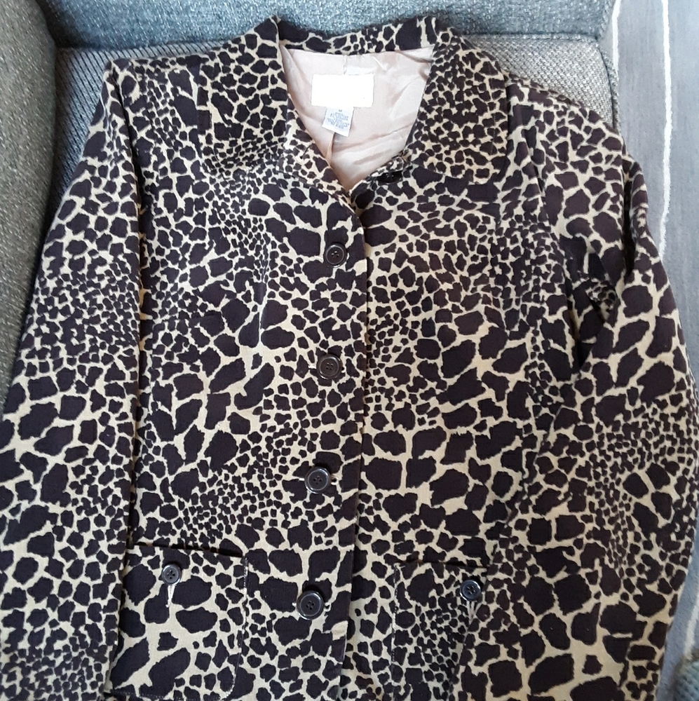 Susan Graver animal print jacket.